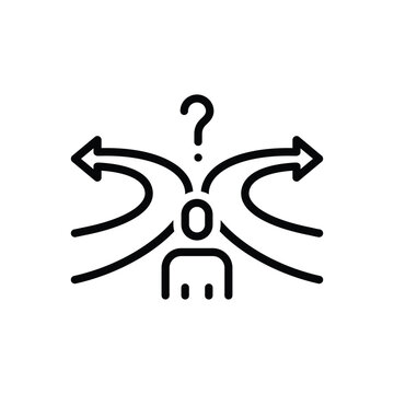 Black line icon for desicion 