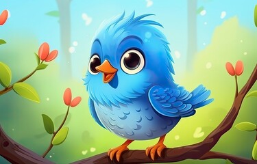 Cute little bird with a  nature background.