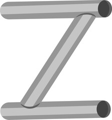 Metal Tube Letter Z