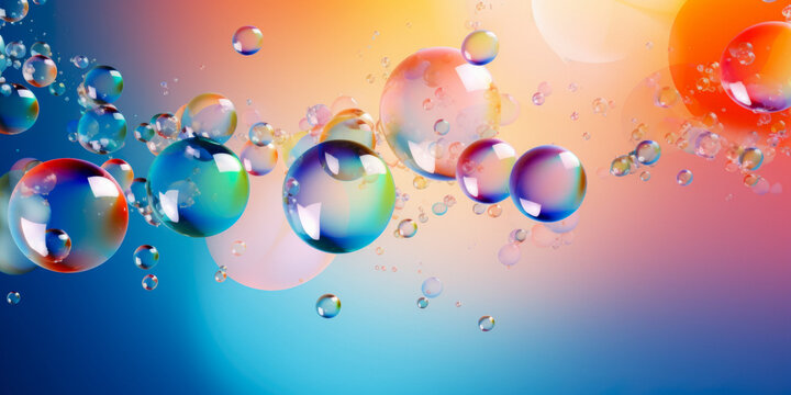 Abstract Colorful Background With Bubbles Created Using Artificial Intelligence