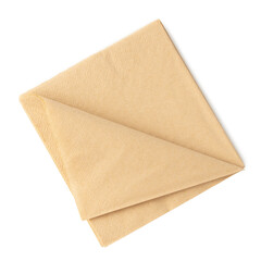 Beige paper napkins on white background studio shot