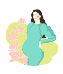 Pregnant Woman Vector Illustration