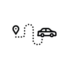 Black line icon for route 