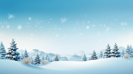 Winter banner design with fir tree background