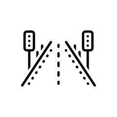 Black line icon for way 