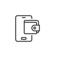 Mobile Banking App line icon
