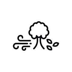 Black line icon for wind 