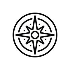 Obraz premium Black line icon for compass 