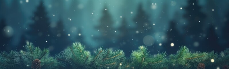 Fototapeta na wymiar Christmas fir tree banner