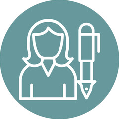 Vector Design Author Female Icon Style