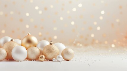 Naklejka na ściany i meble christmas background with golden balls