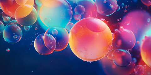 Abstract Colorful Background With Bubbles Created Using Artificial Intelligence - obrazy, fototapety, plakaty