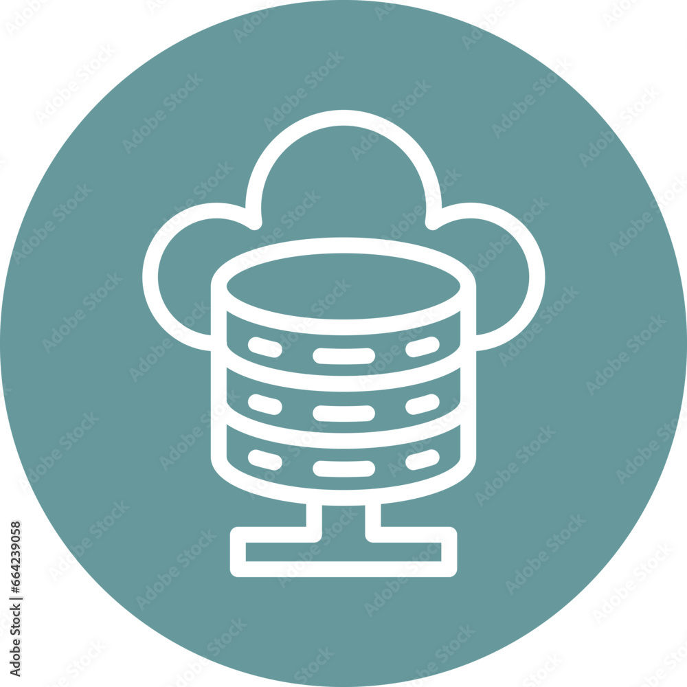 Poster vector design cloud database icon style