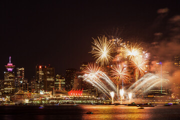 Firework in Vancouver Downtown from Canada day