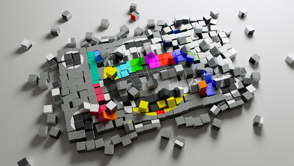 Obraz premium TV Test Pattern Fragmented Concept