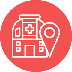 Vector Design Hospital Location Icon Style