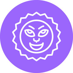 Vector Design Sun with Face Icon Style