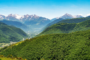 valley of Argeles gazost in French Pyrenes mountains