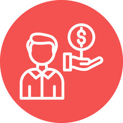 Vector Design Auction Guest Male Icon Style