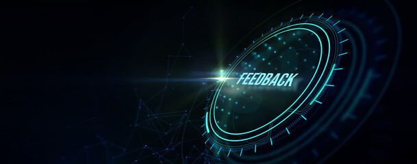 Feedback concept, user comment rating of company online, writing review diagram, reputation management. 3d illustration
