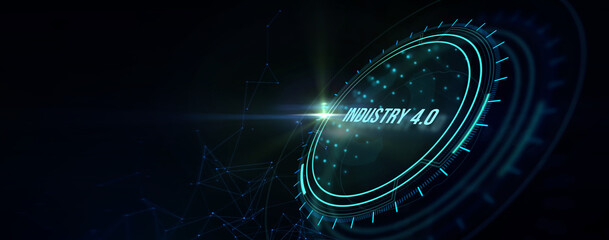 Industry 4.0 Cloud computing, physical systems, IOT, cognitive computing industry. 3d illustration