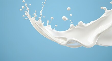 White milk splash isolated on background, liquid or Yogurt splash,  3d illustration.