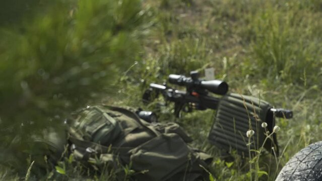 Sniper rifle in the field