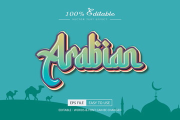 Arabian text style editable vector text effect