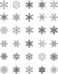 Fotobehang set of snowflakes black color © ThejCreation