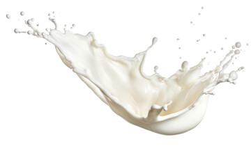 Close-up of a milk splash, highlighting the freshness and purity of this creamy beverage. Ideal for all things dairy.
