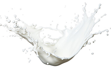 Close-up of a milk splash, highlighting the freshness and purity of this creamy beverage. Ideal for all things dairy.