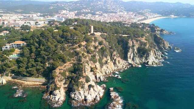 Aerial images of the fenals in Lloret De Mar, former turquoise Aguazul