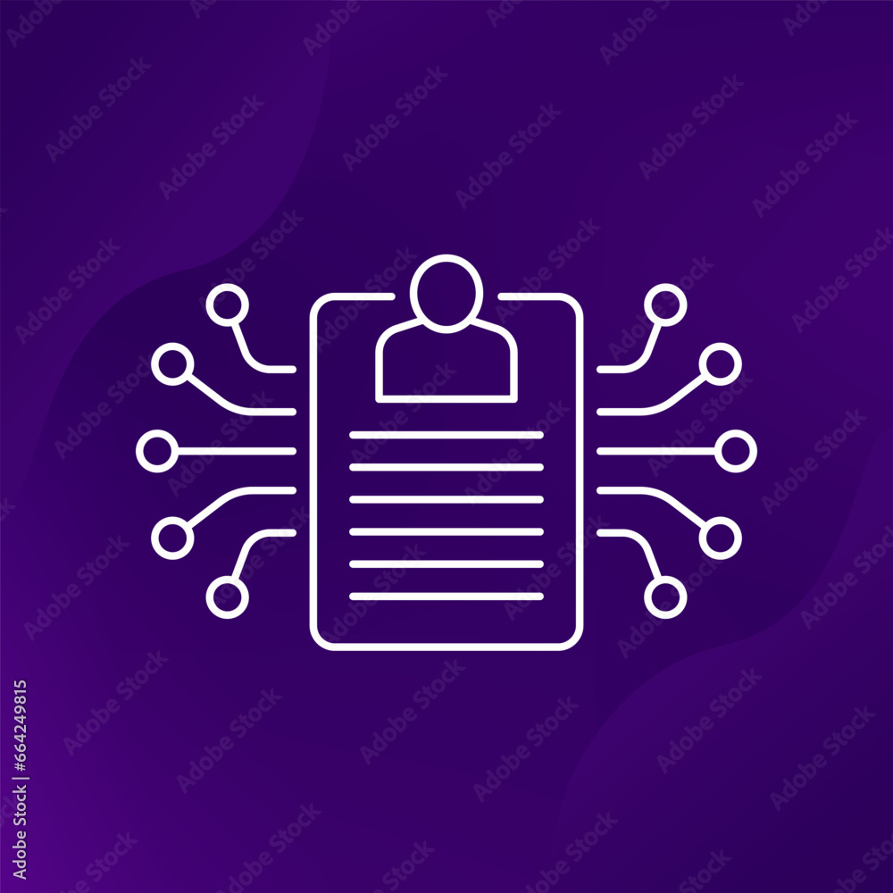 Poster collect user data icon in line design