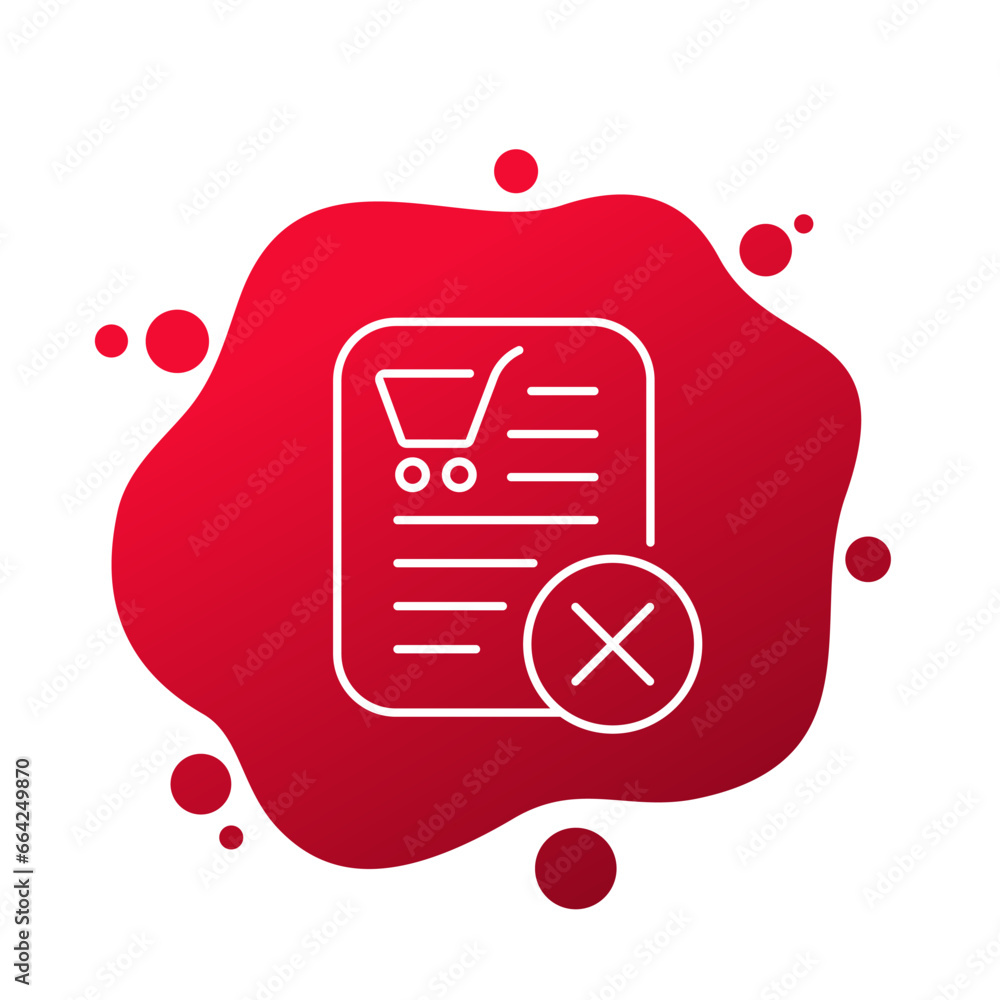 Poster failed order line icon for web