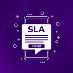 SLA vector icon, service level agreement in mobile app