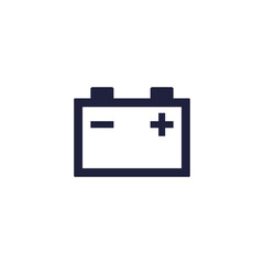 battery warning icon, pictogram on white