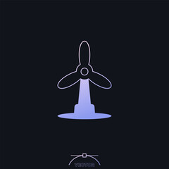 wind turbine, windmill icon with a gradient