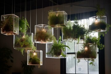 plants suspended in a nature-inspired design. Generative AI