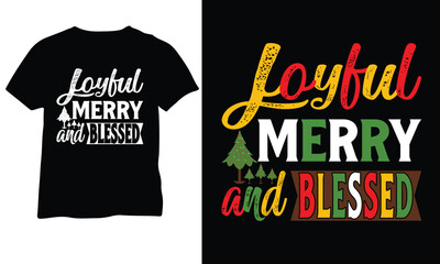 Joyful merry and blessed Christmas Holiday Vacation Shirt Funny Xmas Shirt vector Design