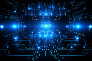 Obraz premium cool digital cyberspace, Generative AI