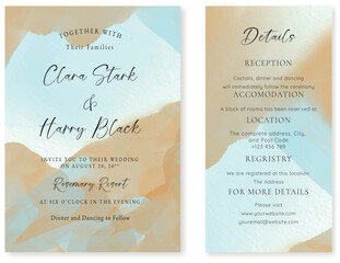 abstract wedding template invitation mockuo