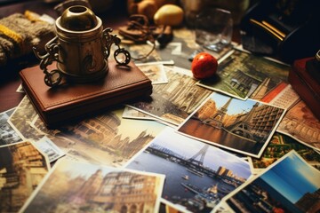 Travel memories background  - obrazy, fototapety, plakaty