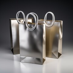 Metallic Gift Bags - Foiled Bags with Ribbon Handles