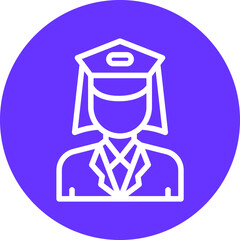 Female Captain Icon Style