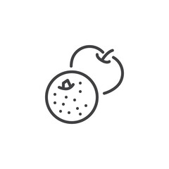 Apple and orange fruit line icon