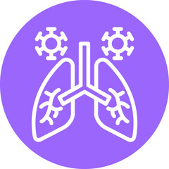 Lungs Infection Icon Style