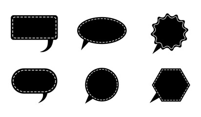 Speech bubble icon set. talk, chat, speak, communication, message, text, chatting, conversation, discussion, icons. Black solid icon collection. Vector illustration