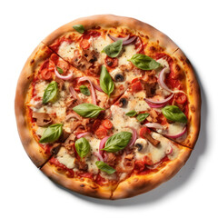 Pizza Studio Shot Isolated on Clear Background, Food Photography, Generative AI
