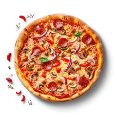 Pizza Studio Shot Isolated on Clear Background, Food Photography, Generative AI