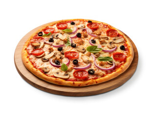 Pizza Studio Shot Isolated on Clear Background, Food Photography, Generative AI